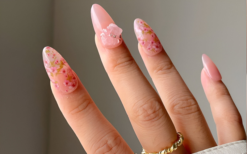 Mẫu Nail Hoa Khô 3D – Nổi Bật Và Cá Tính