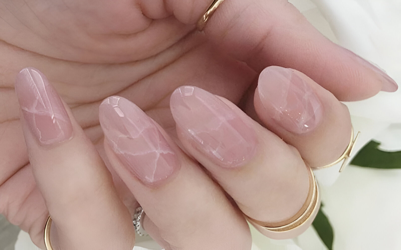 Mẫu Nail Loang / Vân Đá Tông Màu Nude Thanh Lịch