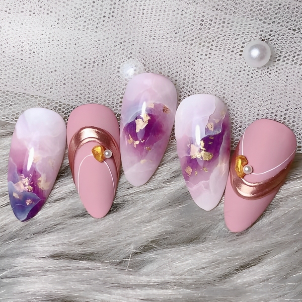 Mẫu Nail Loang / Vân Đá Tông Màu Pastel Dịu Dàng