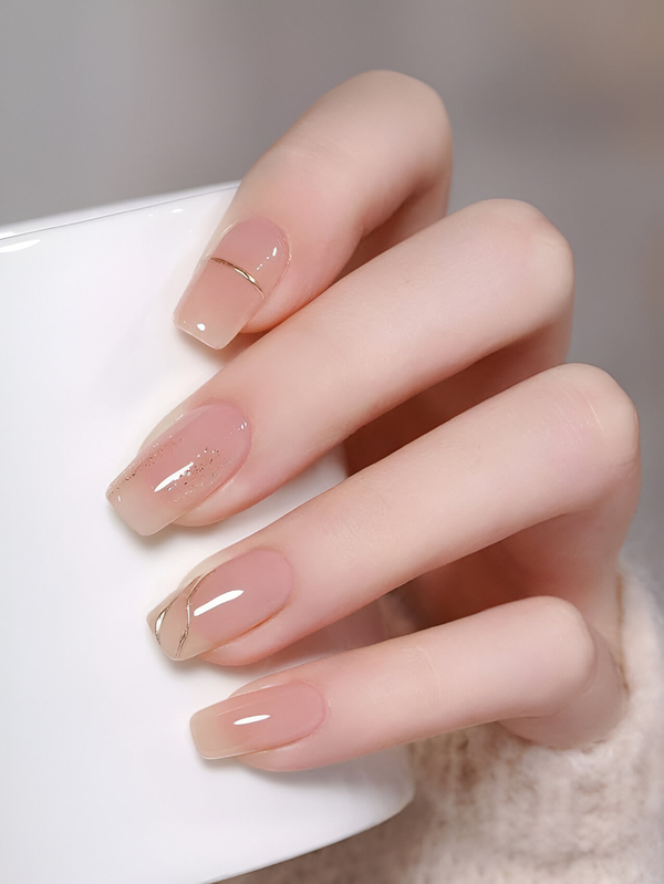 Mẫu Nail Loang / Vân Đá Tông Màu Vàng Kim Lộng Lẫy