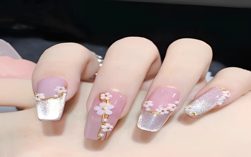 Mẫu Nail Sticker Hoa Nhí